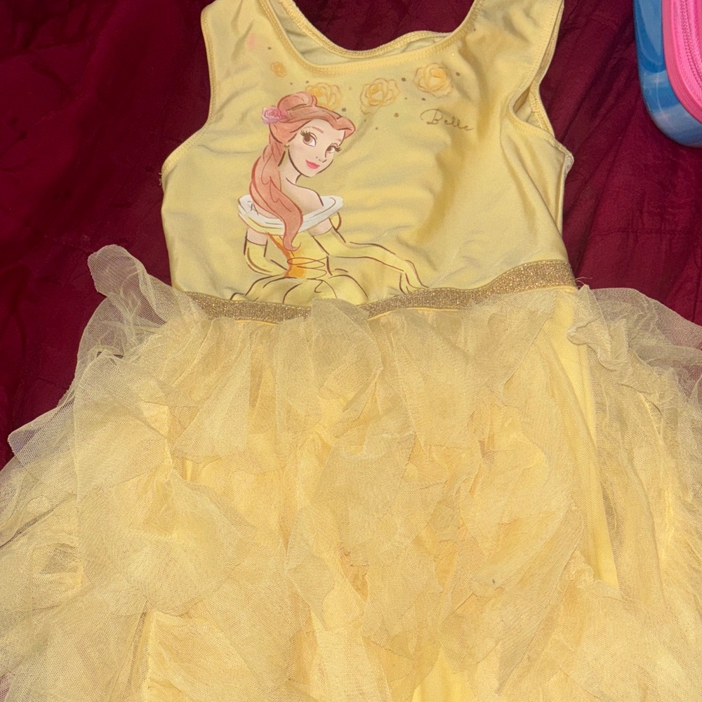 Girls' Yellow Princess Tulle Costume Dress - Picture 2 of 5